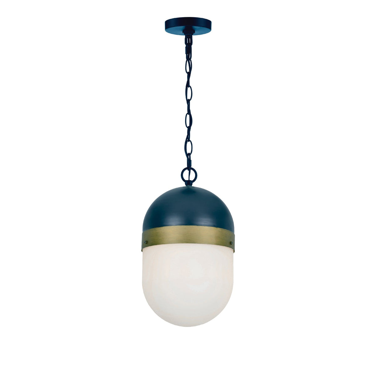 Brian Patrick Flynn for Crystorama Capsule 1 Light Matte Black + Textured Gold Outdoor Pendant CAP-8507-MK-TG