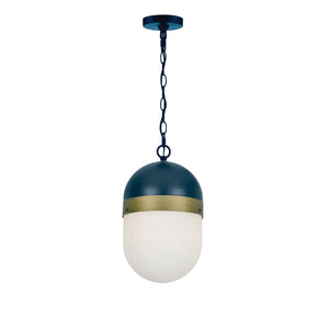 Brian Patrick Flynn for Crystorama Capsule 1 Light Matte Black + Textured Gold Outdoor Pendant CAP-8507-MK-TG