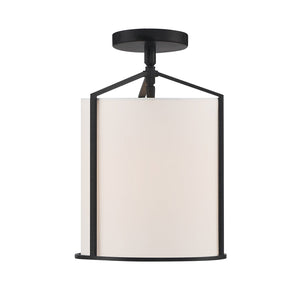 Carlyn 1 Light Black Semi Flush Mount CAR-9201-BK_CEILING