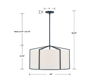 Carlyn 6 Light Black Chandelier CAR-9206-BK