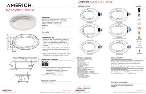 Americh CA6642T2A2-BI Catalina II 6642 - Tub Only / Airbath 2 - Biscuit
