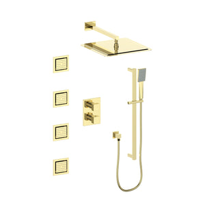 ZLINE Crystal Bay Thermostatic Shower System with Body Jets, color options available (CBY-SHS-T3)-Shower Systems-CBY-SHS-T3-PG ZLINE Kitchen and Bath