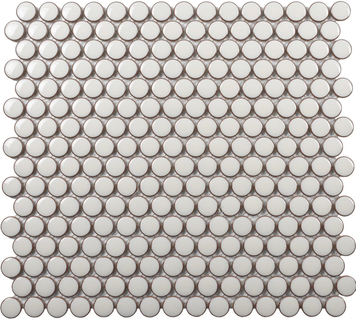 Roca Tile Usa Inc United States Ceramic Tile Cc Mosaics Plus+ Ii Bright Pearl White Penny Round Porcelain Mosaics. Ufcc125-12Mt 1 Sheet = 1 Sq. Ft.