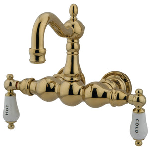 Vintage CC1003T2 Two-Handle 2-Hole Tub Wall Mount Clawfoot Tub Faucet, Polished Brass