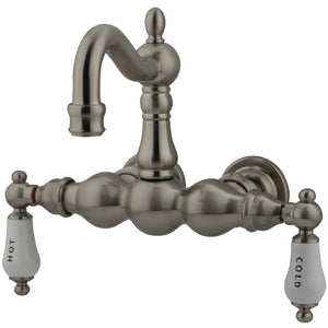 Vintage CC1003T8 Two-Handle 2-Hole Tub Wall Mount Clawfoot Tub Faucet, Brushed Nickel