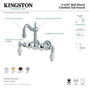 Vintage CC1004T1 Two-Handle 2-Hole Tub Wall Mount Clawfoot Tub Faucet, Polished Chrome
