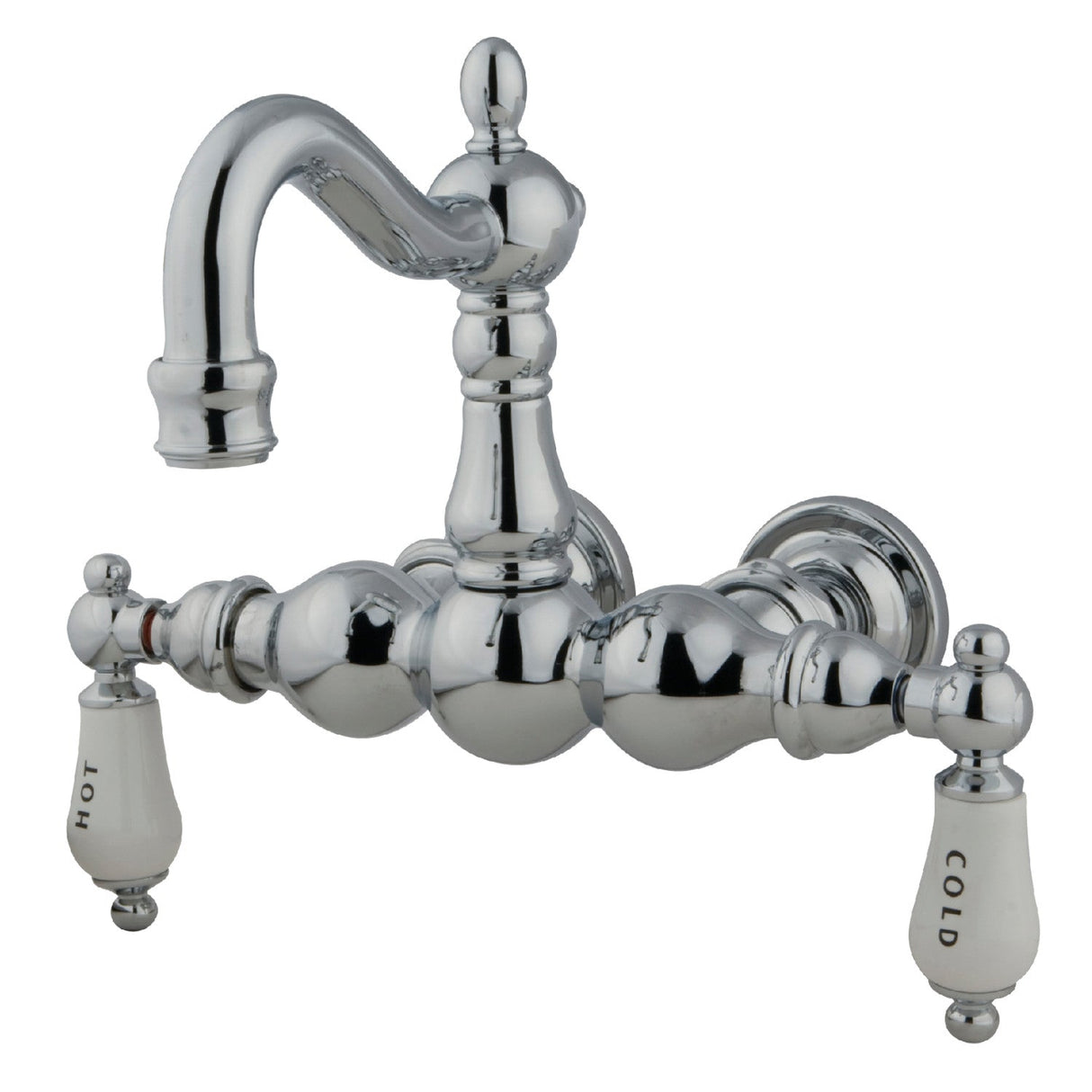 Vintage CC1004T1 Two-Handle 2-Hole Tub Wall Mount Clawfoot Tub Faucet, Polished Chrome