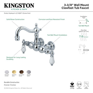 Vintage CC1006T1 Two-Handle 2-Hole Tub Wall Mount Clawfoot Tub Faucet, Polished Chrome