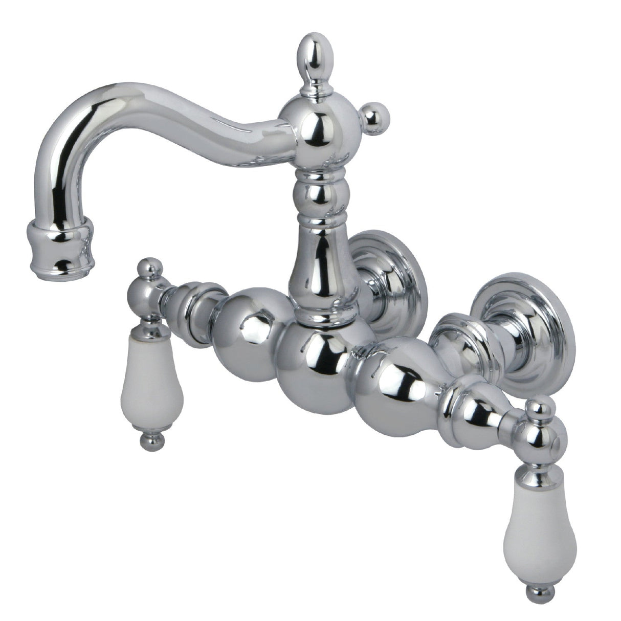 Vintage CC1006T1 Two-Handle 2-Hole Tub Wall Mount Clawfoot Tub Faucet, Polished Chrome