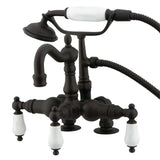 Vintage CC1015T5 Three-Handle 2-Hole Deck Mount Clawfoot Tub Faucet with Hand Shower, Oil Rubbed Bronze