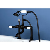 Vintage CC105T5 Three-Handle 2-Hole Deck Mount Clawfoot Tub Faucet with Hand Shower, Oil Rubbed Bronze
