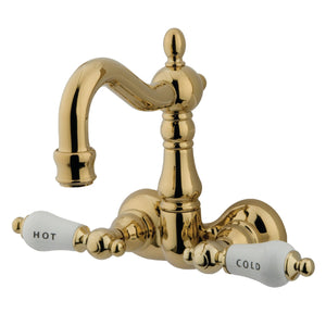 Vintage CC1073T2 Two-Handle 2-Hole Tub Wall Mount Clawfoot Tub Faucet, Polished Brass