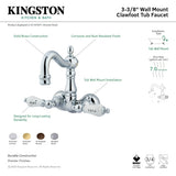 Vintage CC1073T8 Two-Handle 2-Hole Tub Wall Mount Clawfoot Tub Faucet, Brushed Nickel