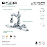 Vintage CC1075T2 Two-Handle 2-Hole Tub Wall Mount Clawfoot Tub Faucet, Polished Brass