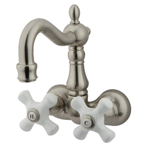 Vintage CC1079T8 Two-Handle 2-Hole Tub Wall Mount Clawfoot Tub Faucet, Brushed Nickel