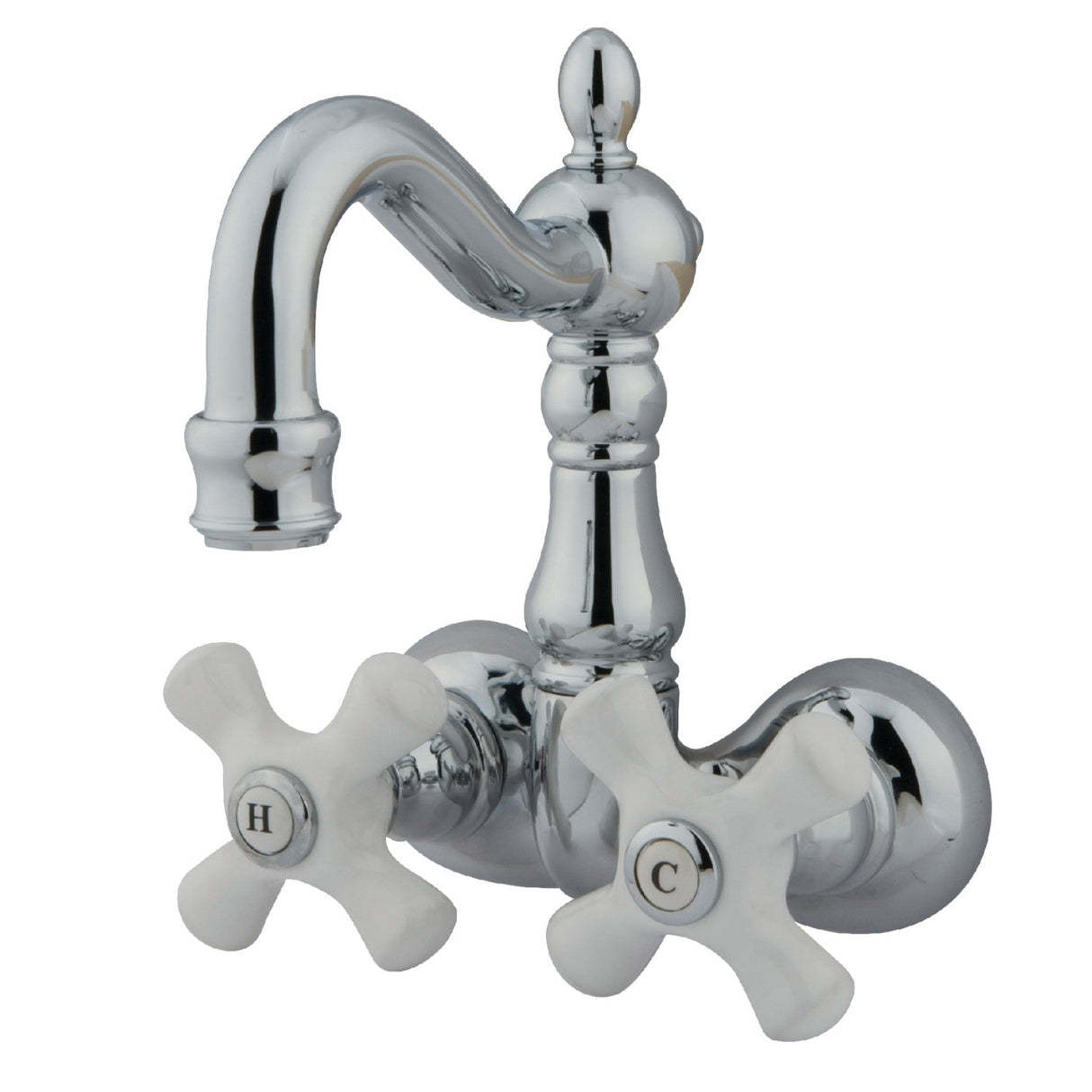 Vintage CC1080T1 Two-Handle 2-Hole Tub Wall Mount Clawfoot Tub Faucet, Polished Chrome