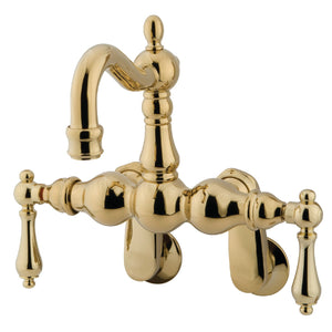 Vintage CC1081T2 Two-Handle 2-Hole Tub Wall Mount Clawfoot Tub Faucet, Polished Brass