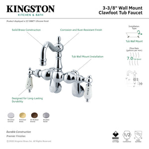 Vintage CC1085T8 Two-Handle 2-Hole Tub Wall Mount Clawfoot Tub Faucet, Brushed Nickel