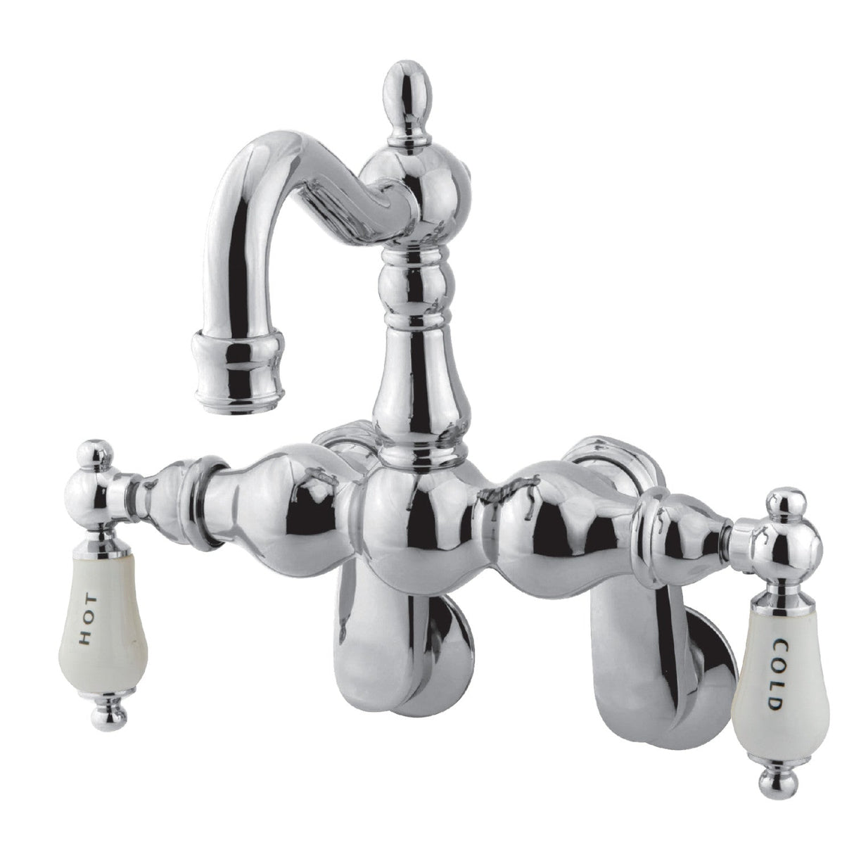 Vintage CC1086T1 Two-Handle 2-Hole Tub Wall Mount Clawfoot Tub Faucet, Polished Chrome