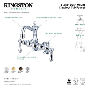 Vintage CC1092T1 Two-Handle 2-Hole Deck Mount Clawfoot Tub Faucet, Polished Chrome