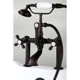 Vintage CC109T5 Three-Handle 2-Hole Deck Mount Clawfoot Tub Faucet with Hand Shower, Oil Rubbed Bronze