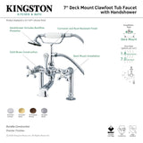 Vintage CC109T8 Three-Handle 2-Hole Deck Mount Clawfoot Tub Faucet with Hand Shower, Brushed Nickel