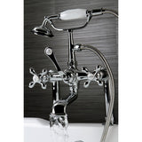 Vintage CC110T1 Three-Handle 2-Hole Deck Mount Clawfoot Tub Faucet with Hand Shower, Polished Chrome