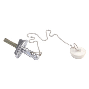Vintage CC1111 Rubber Stopper Chain and Attachment, Polished Chrome