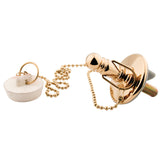 Vintage CC1112 Rubber Stopper Chain and Attachment, Polished Brass