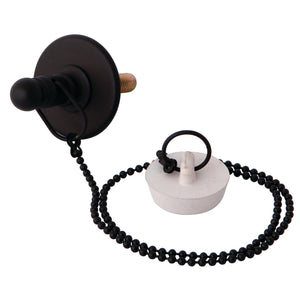 Vintage CC1115 Rubber Stopper Chain and Attachment, Oil Rubbed Bronze