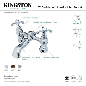 Vintage CC1134T5 Two-Handle 2-Hole Deck Mount Clawfoot Tub Faucet, Oil Rubbed Bronze