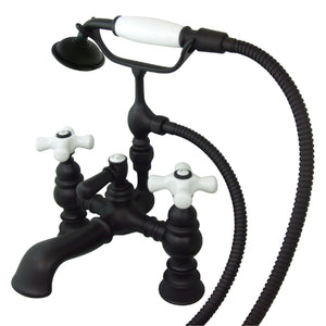 Vintage CC1160T5 Two-Handle 2-Hole Deck Mount Clawfoot Tub Faucet with Hand Shower, Oil Rubbed Bronze