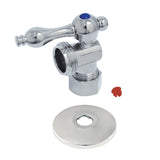 CC12001K 5/8-Inch OD Comp x 3/4-Inch Hose Thread Quarter-Turn Angle Stop Valve with Flange, Polished Chrome