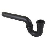 Made To Match CC1240MB 1-1/4 (or 1-1/2) x 1-1/2 Inch Decor P-Trap without Flange, 13-1/16 Inch Length, 18 Gauge, Matte Black