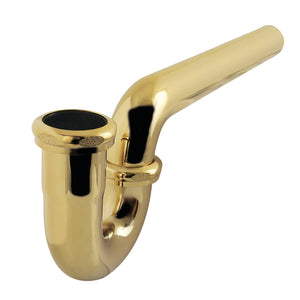 Made To Match CC1242 1-1/4 (or 1-1/2) x 1-1/2 Inch Decor P-Trap without Flange, 13-1/16 Inch Length, 18 Gauge, Polished Brass