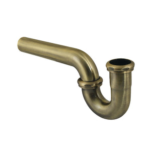 Made To Match CC1243 1-1/4 (or 1-1/2) x 1-1/2 Inch Decor P-Trap without Flange, 13-1/16 Inch Length, 18 Gauge, Antique Brass