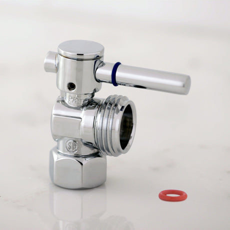 Fauceture CC13001DL 1/2-Inch FIP x 3/4-Inch Hose Thread Quarter-Turn Angle Stop Valve, Polished Chrome