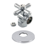 CC13001XK 1/2-Inch FIP x 3/4-Inch Hose Thread Quarter-Turn Angle Stop Valve with Flange, Polished Chrome