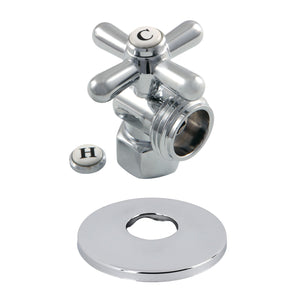 CC13001XK 1/2-Inch FIP x 3/4-Inch Hose Thread Quarter-Turn Angle Stop Valve with Flange, Polished Chrome