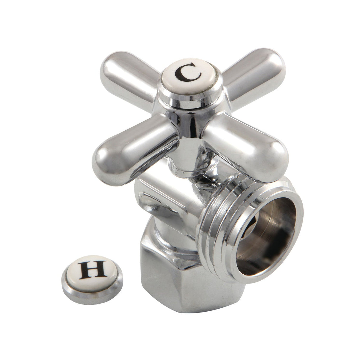 Vintage CC13001X 1/2-Inch FIP x 3/4-Inch Hose Thread Quarter-Turn Angle Stop Valve, Polished Chrome