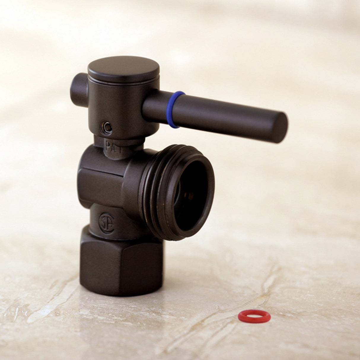 Fauceture CC13005DL 1/2-Inch FIP x 3/4-Inch Hose Thread Quarter-Turn Angle Stop Valve, Oil Rubbed Bronze