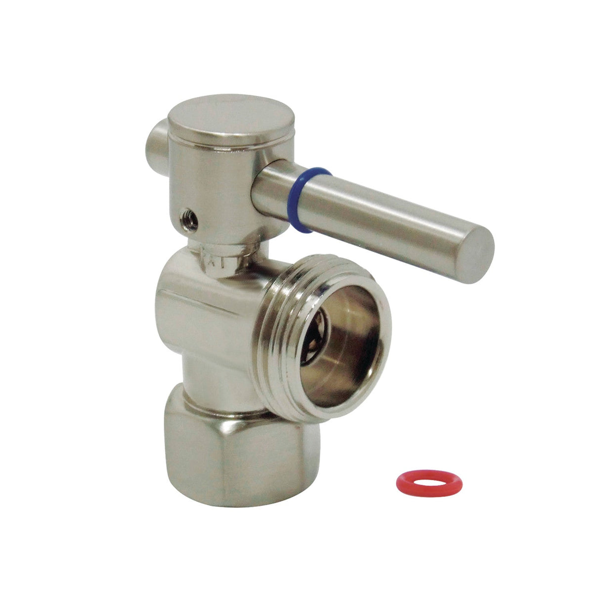 Fauceture CC13008DL 1/2-Inch FIP x 3/4-Inch Hose Thread Quarter-Turn Angle Stop Valve, Brushed Nickel