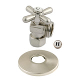 CC13008XK 1/2-Inch FIP x 3/4-Inch Hose Thread Quarter-Turn Angle Stop Valve with Flange, Brushed Nickel