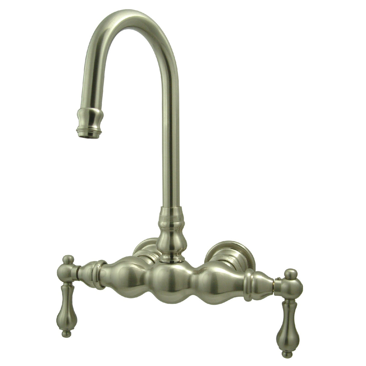 Vintage CC1T8 Two-Handle 2-Hole Tub Wall Mount Clawfoot Tub Faucet, Brushed Nickel