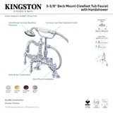 Vintage CC2007T2 Three-Handle 2-Hole Deck Mount Clawfoot Tub Faucet with Hand Shower, Polished Brass
