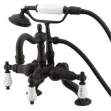 Vintage CC2009T5 Three-Handle 2-Hole Deck Mount Clawfoot Tub Faucet with Hand Shower, Oil Rubbed Bronze