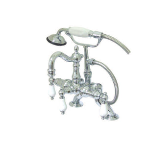 Vintage CC2012T1 Three-Handle 2-Hole Deck Mount Clawfoot Tub Faucet with Hand Shower, Polished Chrome