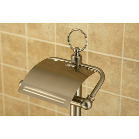 Vintage CC2018 Freestanding Toilet Paper Holder with Brush and Holder, Brushed Nickel