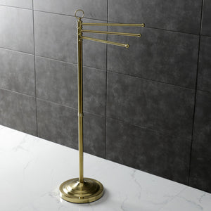 Vintage CC2027 Freestanding Triple Towel Rack, Brushed Brass