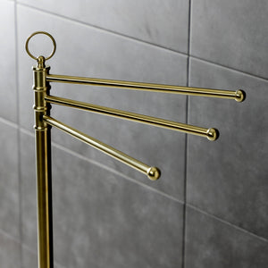 Vintage CC2027 Freestanding Triple Towel Rack, Brushed Brass